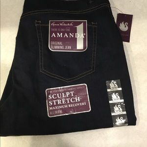 Gloria Vanderbilt Amanda Slimming Jeans Sz 16A New